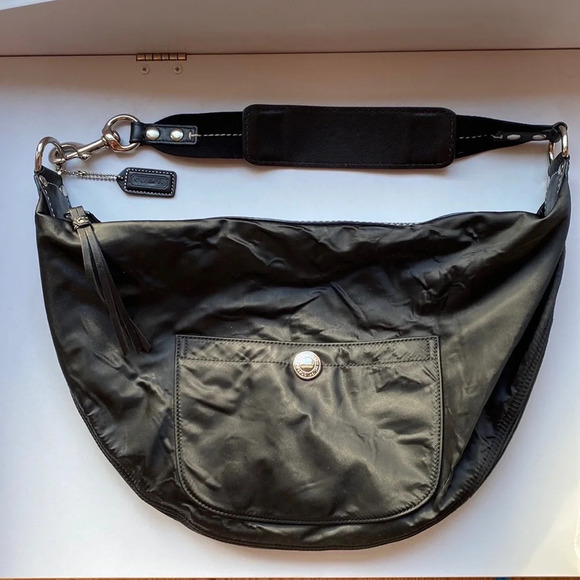 COACH Nylon Shoulder Bag‎ Leather shoulder Washable Wipeable Black No L04J-1892 - Picture 1 of 16